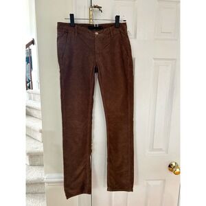 Victoria Beckham Brown Corduroy Straight Slim Fit Jeans